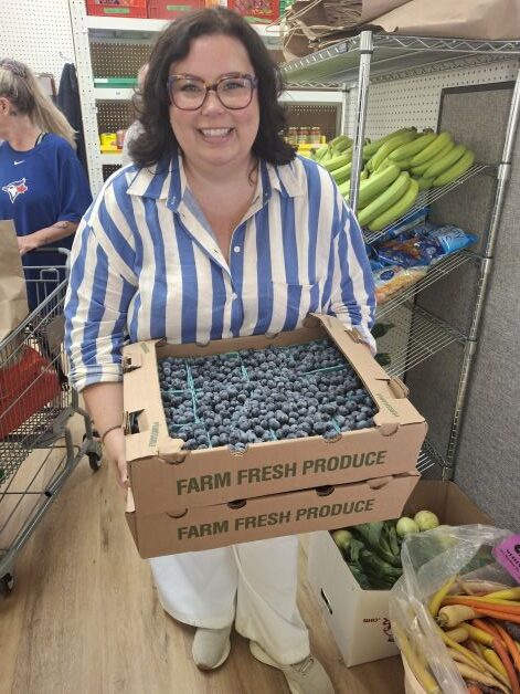 Courtney hand delivered the delicious blueberries.